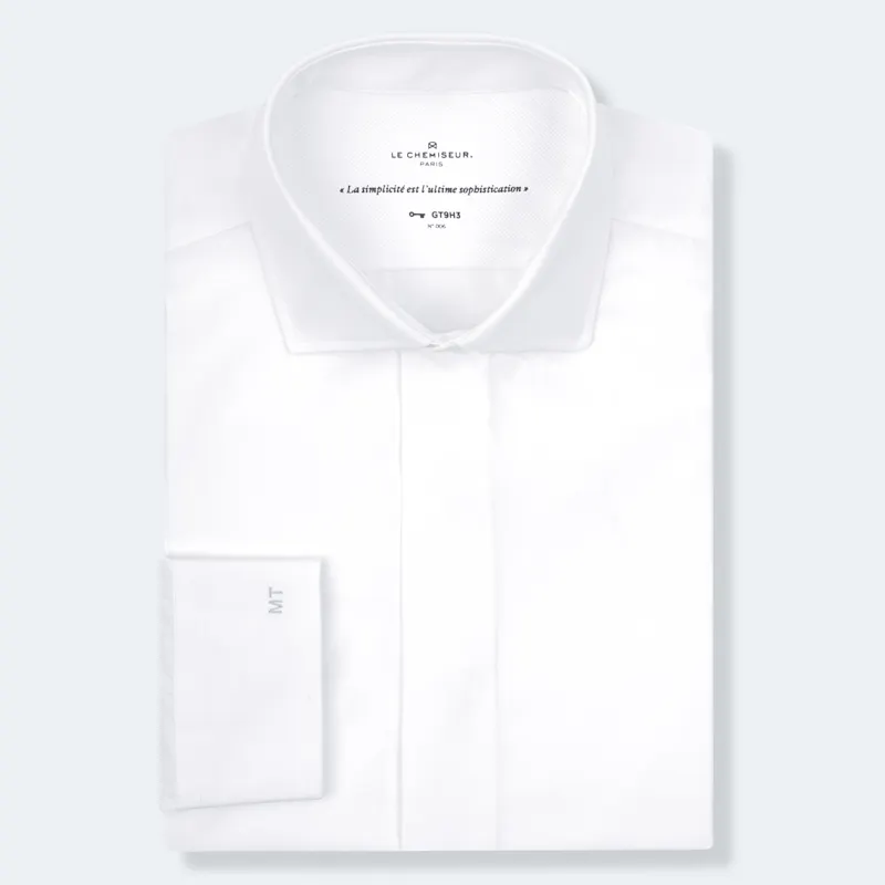 white christmas dresses Men's White Egyptian Cotton Broadcloth Shirt main image 0